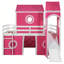 Lit mezzanine avec tente coulissante et tour-430923262