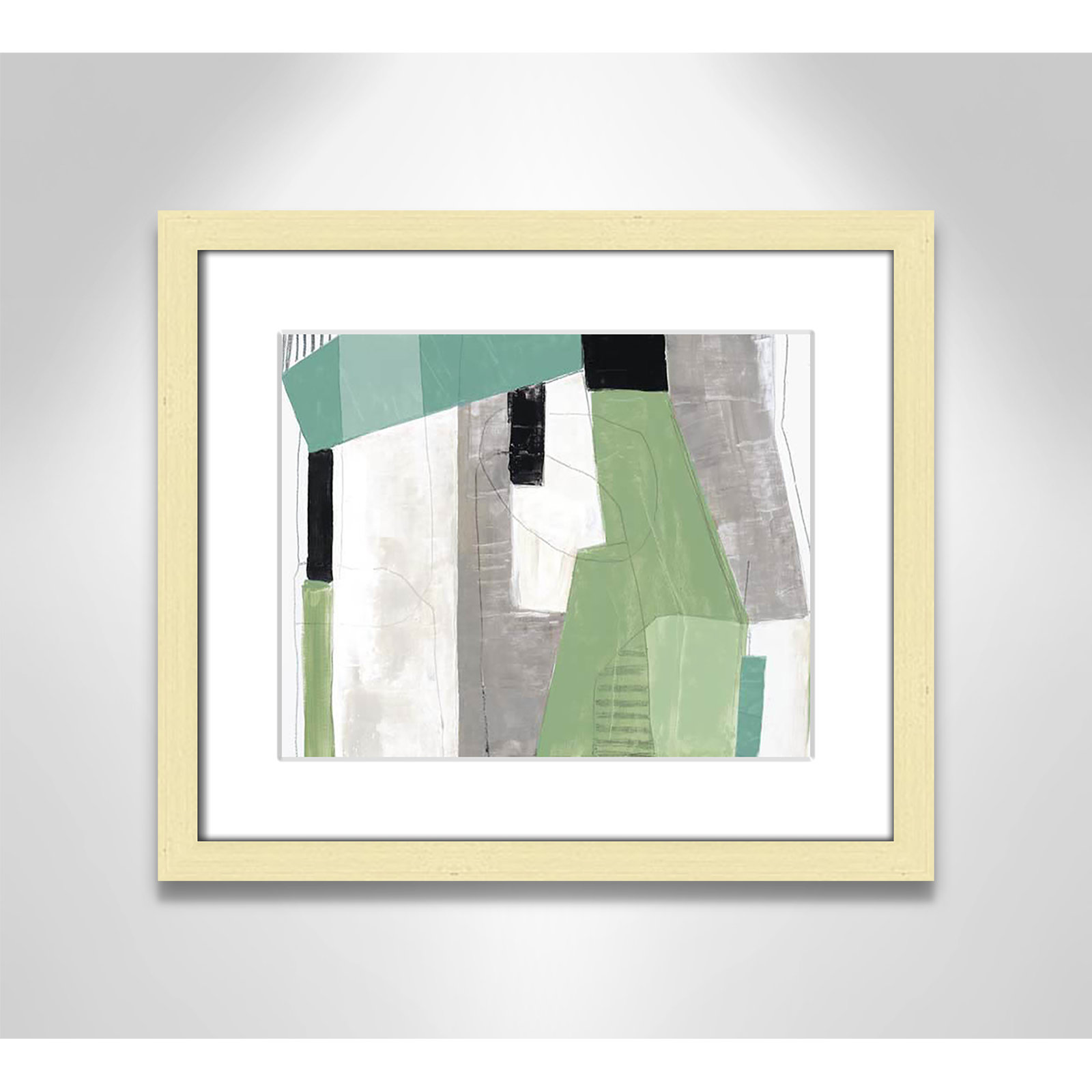 Evergreen Essence by Tom Reeves, White, Gold Box Frame - Matted Fine Art Paper Print, 13" H x 15" W x 1.25" D