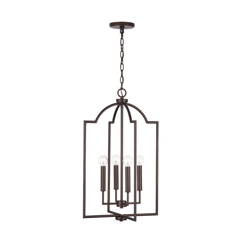 Ahern 4 - Light Dimmable Geometric Chandelier, Bronze