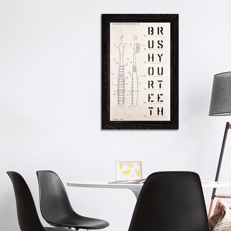 Toothbrush Patent Print - Floater Frame Print on Canvas, Black Framed, 152.5 cm H x 101.5 cm W