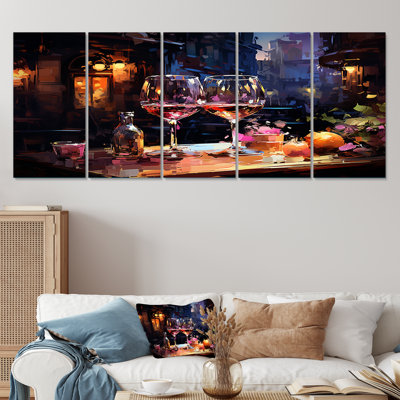 5 pièces d'art mural sur toile Curve Elegant