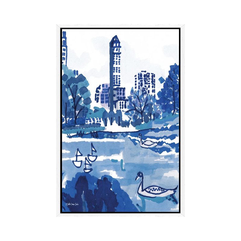 City Pond by Stellar Design Studio - Gallery-Wrapped Canvas Giclée on Canvas, 101.6 cm H x 66.04 cm W, White Floater Framed