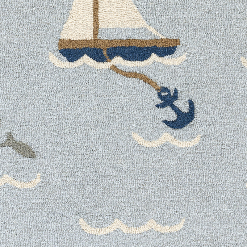 Momeni Lily Hand Tufted Wool Sea Blue Area Rug 2'3" X 8' Runner, Runner 2'3" x 8'