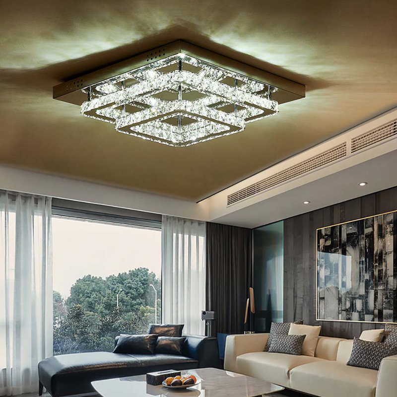 Zaina LED Flush Mount, 19cm H x 40cm W x 40cm D