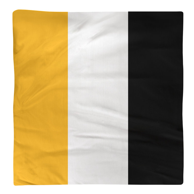 Striped Square Napkin, 10" x 10", Pittsburgh Gold/White/Black, Polyester