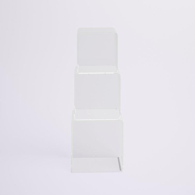 invisibiliter Acrylic Bookcase, 3 Tier Clear Floor Standing Bookshelf, 31.5  inch Tall Display Cube Storage Shelf Home Decor Furniture for Home