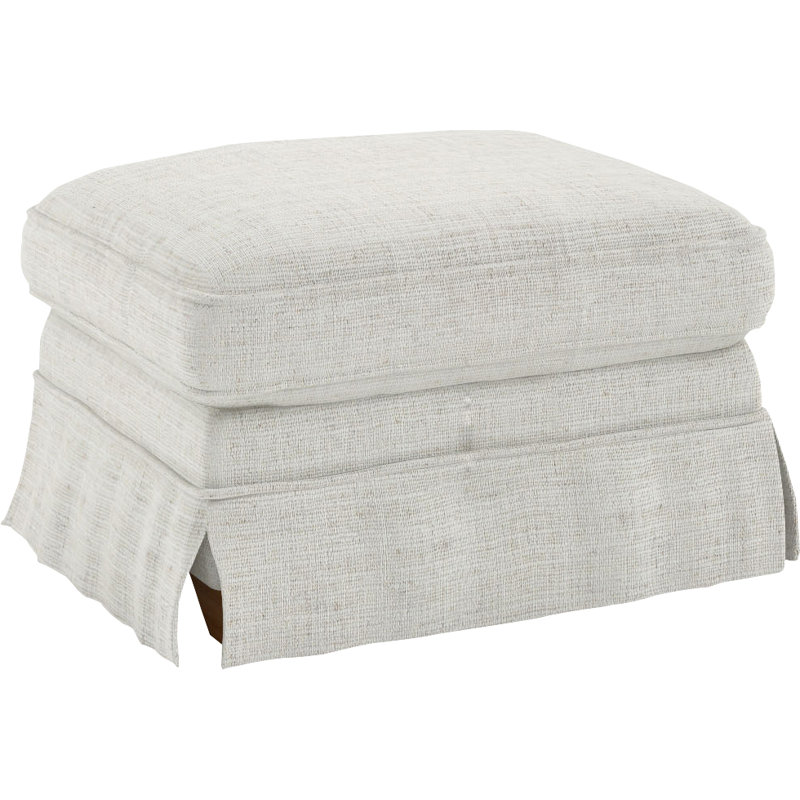 Ellie 70cm Wide Rectangle No Pattern Standard Ottoman, White