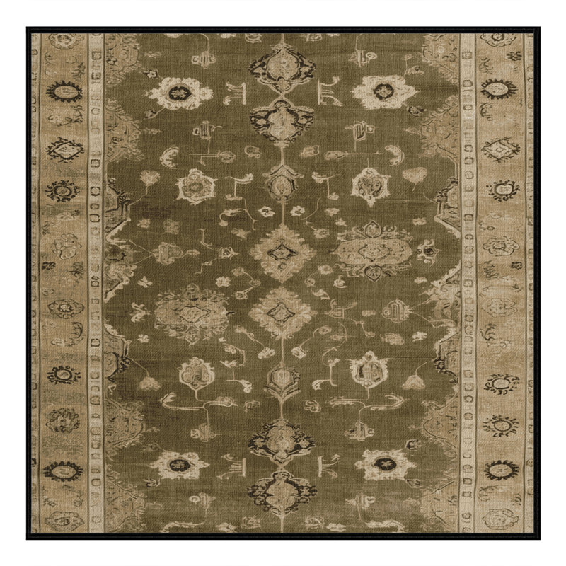 Tapis brun lavable à la machine, Carré 3 pi