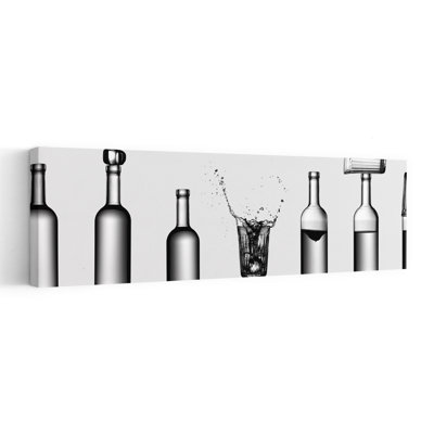 Clear Bottles Liquid Splash Elegant Minimalist Abstract Wall Art