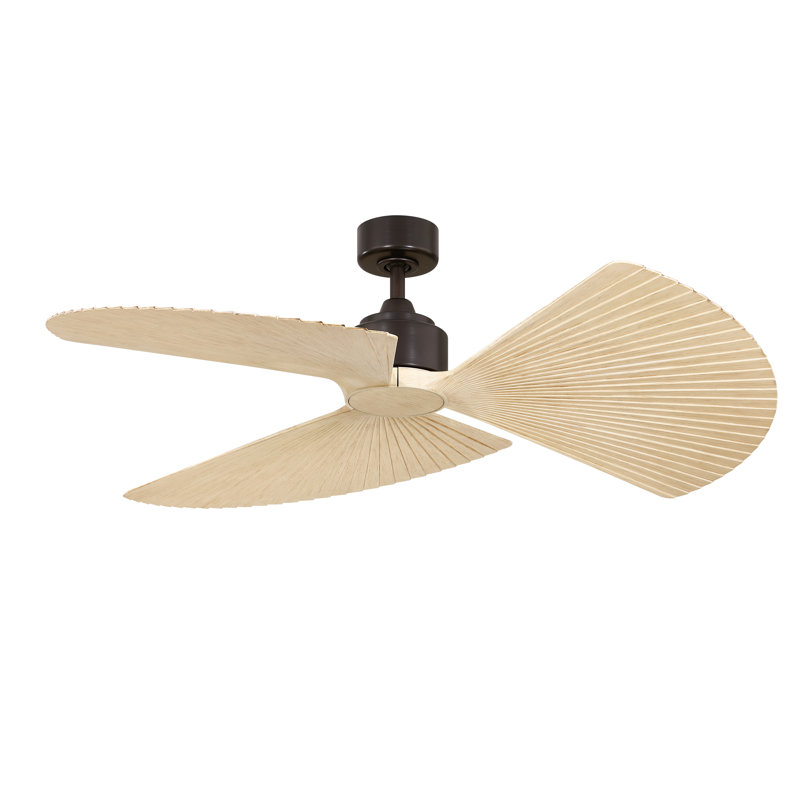 TriAire 52 inch Indoor/Outdoor Pleated Ceiling Fan Blade Set of 3 - Natural, Natural