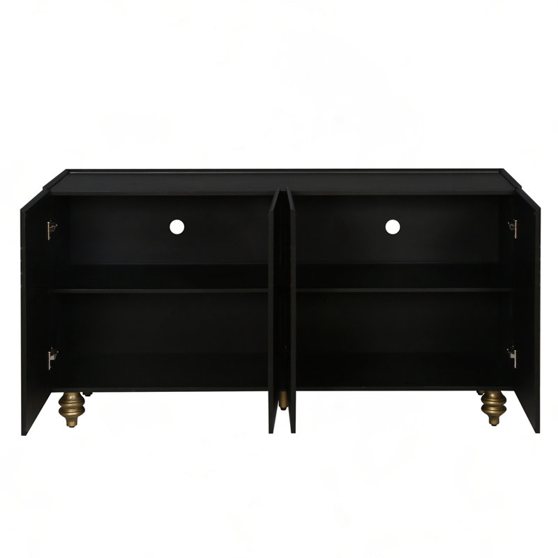 Grande armoire de rangement 59,8 po, Noir et or