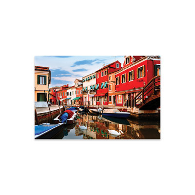 Peinture colorée de Burano, Sicile, Italie, sur plastique / acrylique par Susan Schmitz, peinture