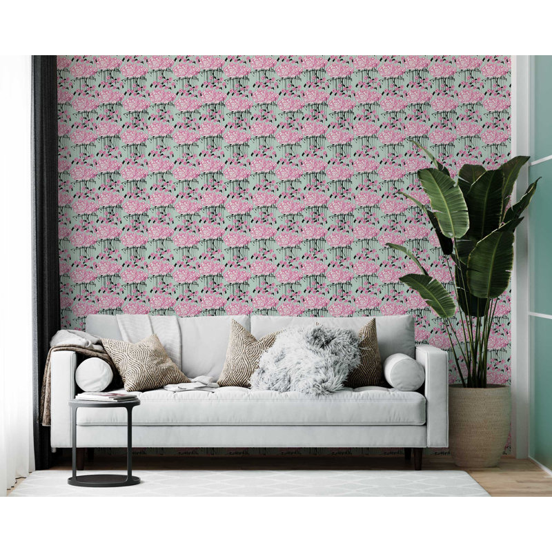 Flamingo Jam 33' L x 20.5" W  Wallpaper Roll