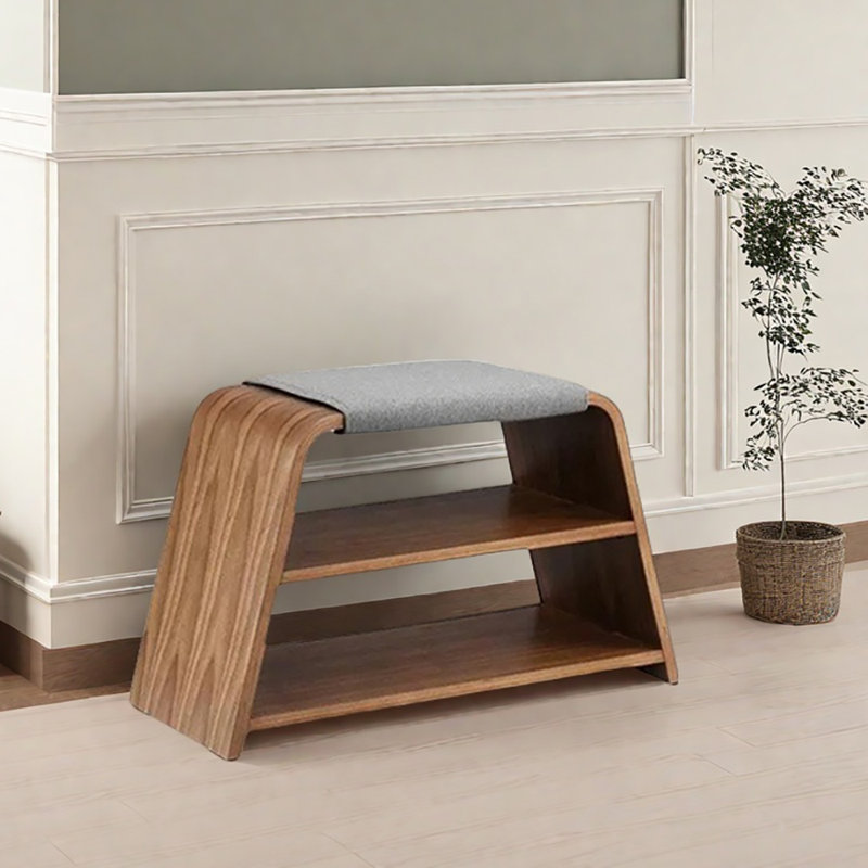 Tabouret à langer 28,3 po, Gris / noyer clair