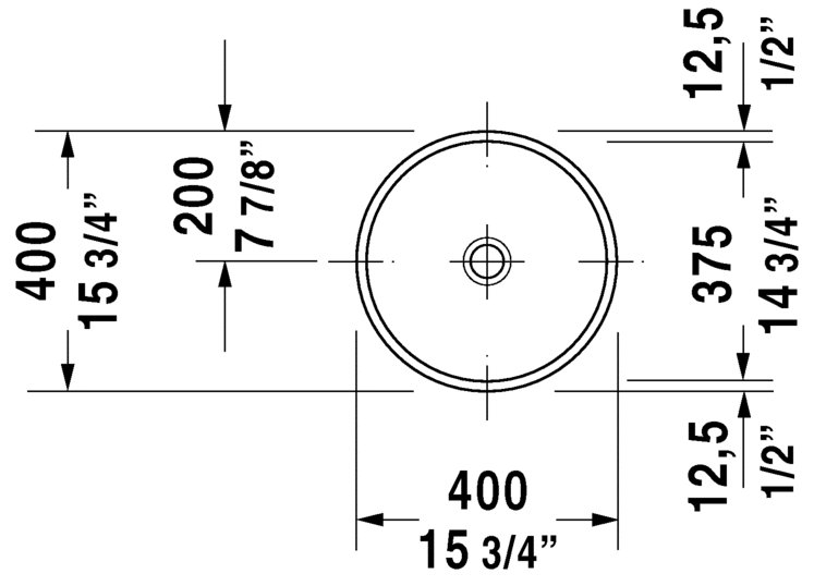 Architec Ceramic Circular Undermount Bathroom Sink