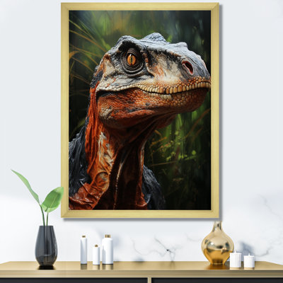 Velociraptor dans la jungle III - dinosaure, art mural