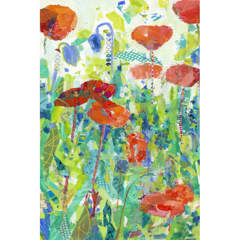 Stately Red Poppies I by Tara Funk Grim - Wrapped Canvas Painting, 122cm H x 81cm W