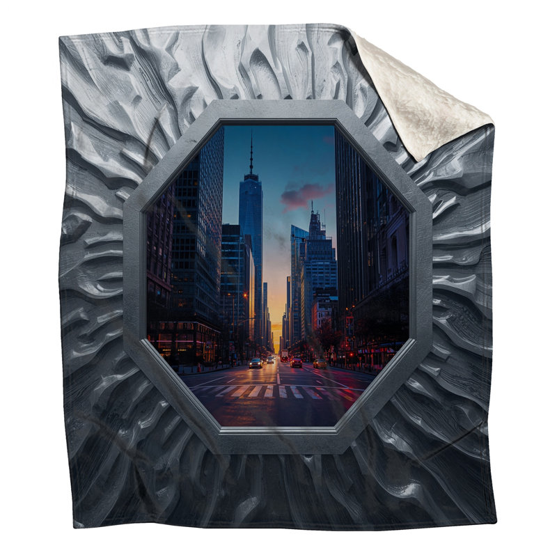 Couvertures gratte-ciel Sunset Cityscape, L 60 po x H 80 po