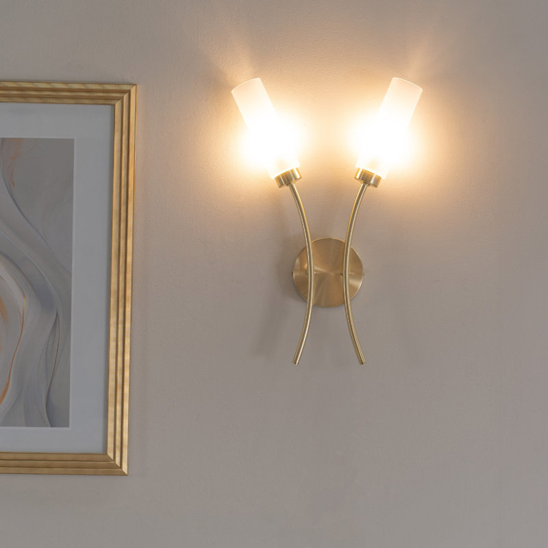 Aaniyah Armed Sconce, Brushed Gold, Yes
