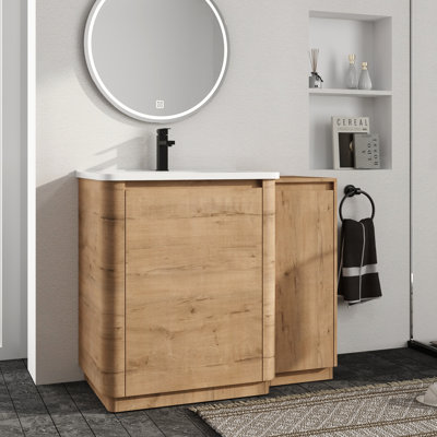 Ornar 40'' Single Bathroom Vanity Set With Ceramic Vanity Top, Freestanding Single Bathroom Vanity With Ceramic Sink