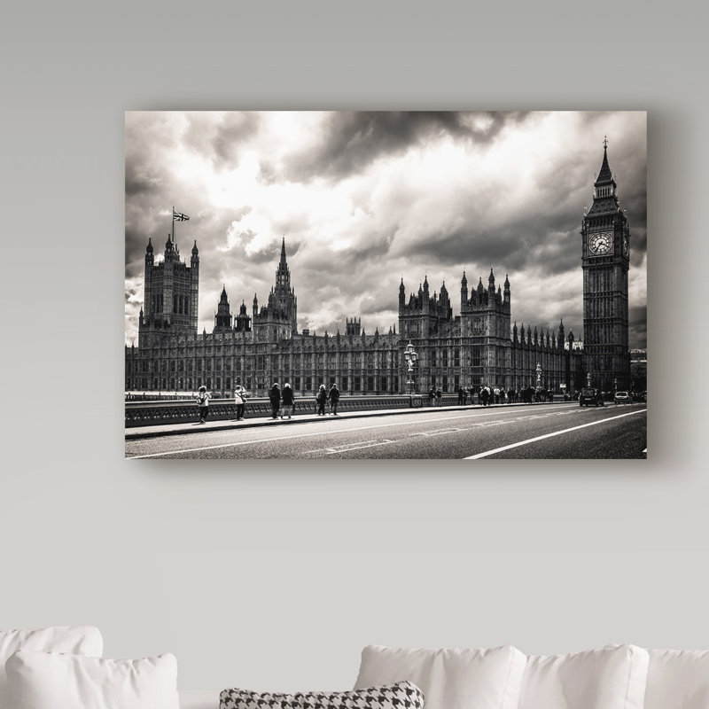 Dyara «London Black and White», reproduction de photo sur toile tendue, H 16 po x l 24 po x P 2 po