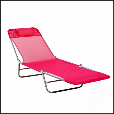 Outsunny Folding Chaise Lounge Chair, Adjustable Reclining Back, Breathable Mesh Seat, Ideal For Pool, Beach, Yard, And Patio Relaxation