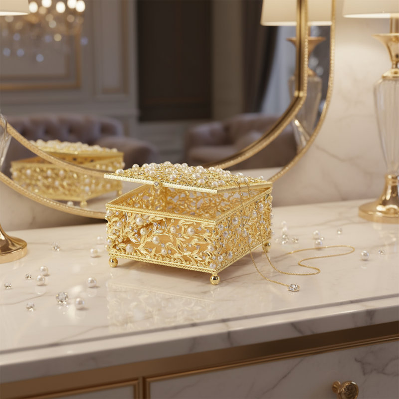Eleanor Decorative Box, Gold