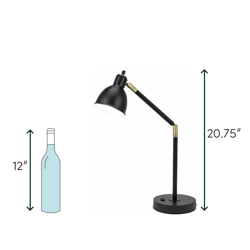 Caskey Lennon Adjustable Desk Lamp with Power Outlet