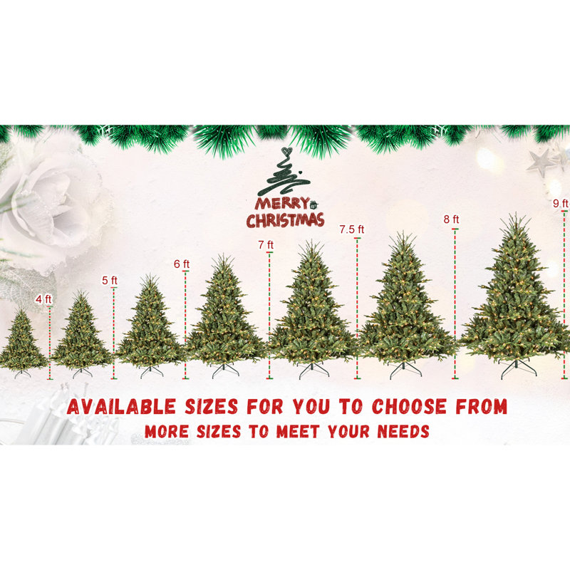Arbre de Noël de 6 pi avec 500 lumières UL, 1763 pointes corsées, base large pour un superbe étalage, structure à charnière, installation simple, centre de table blanc chaud réaliste dans les grandes salles, assemblage rapide des branches et