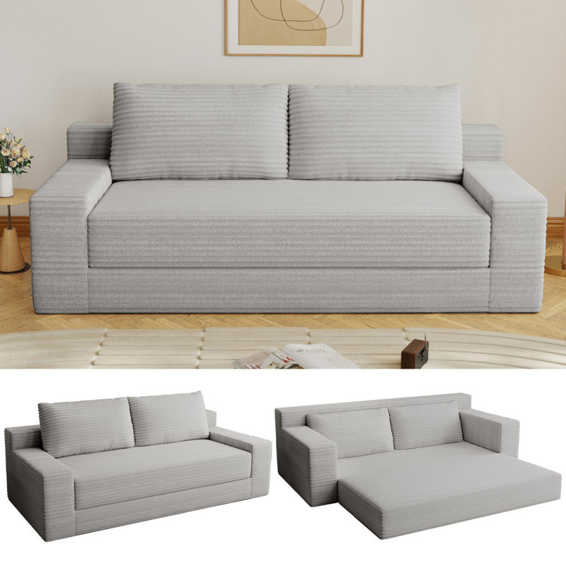 70.87" Loveseat Sofa, Comfy Deep Seat Sofa Bed, Modern Small Corduroy Couch For Living Room, Apartment, Sofa In A Box, No Assembly