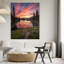 Art mural en verre trempé Mountain Lake Sunset-1577956013