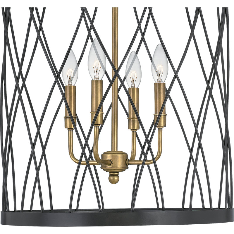 Luminaire suspendu cylindrique à 4 lumières