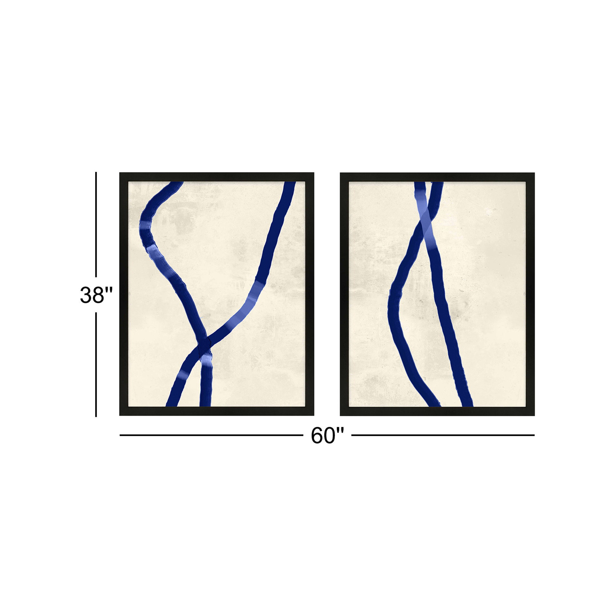 Blue Rope by Jacques Pilon, Black Framed, 38" H x 60" W x 1.25" D