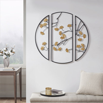 Gingko Leaves 3-piece Metal Wall Decor Set 