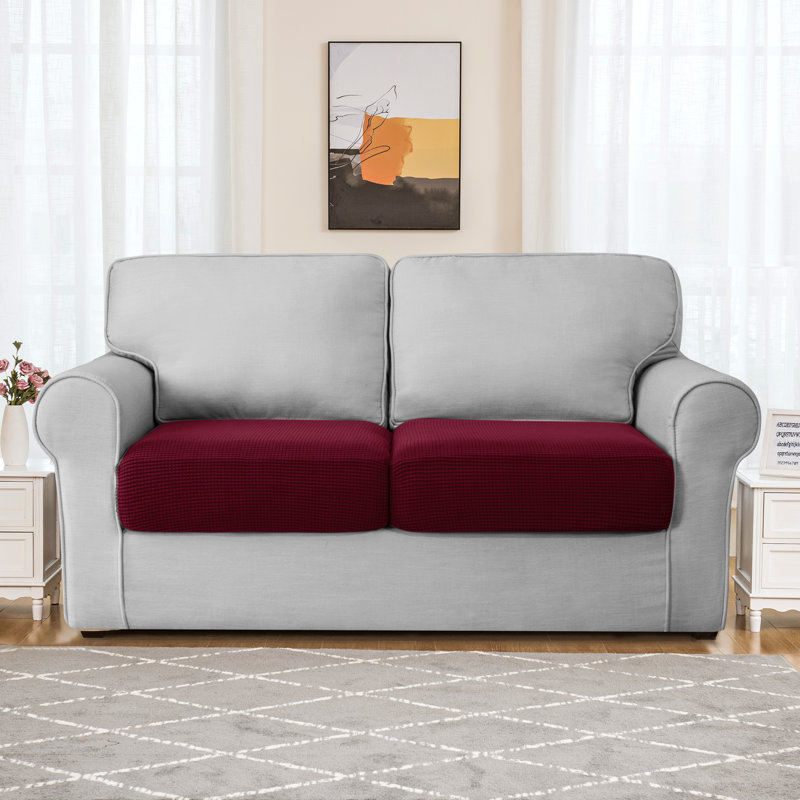 Housse pour causeuse à coussins carrés Allington, Rouge vin