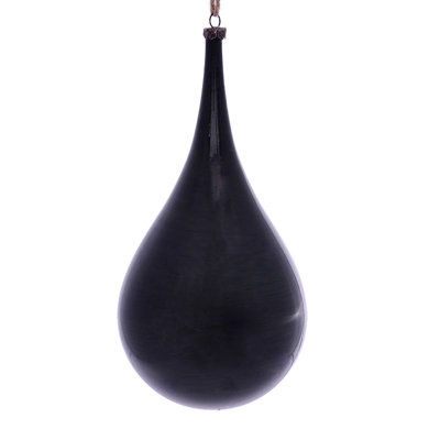 4" Wood Grain Teardrop Christmas Ornament