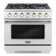 Cosmo 36 in. Vista Collection 4.5 cu. ft. Gas Range, 6 Burners, Convection Oven, LED Light Panel in Modern Stainless Steel