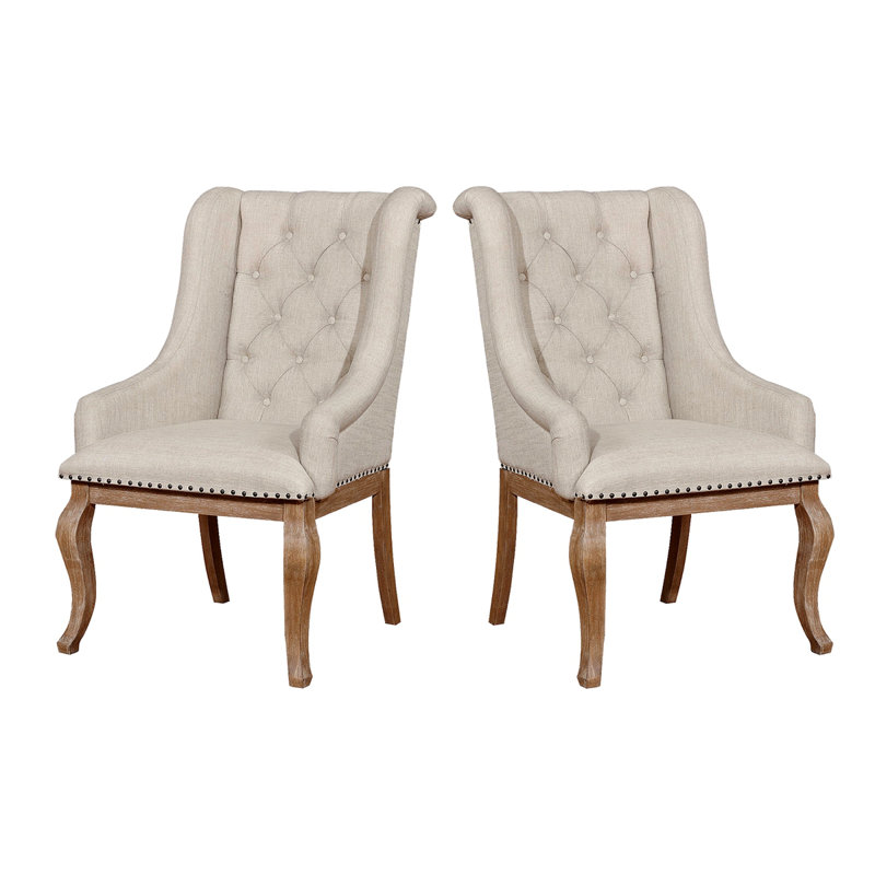 Ensemble de 2 fauteuils rembourrés en tissu