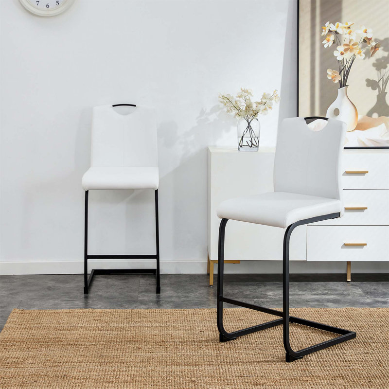 Ensemble de 2 chaises à hauteur de comptoir en polyuréthane, Blanc
