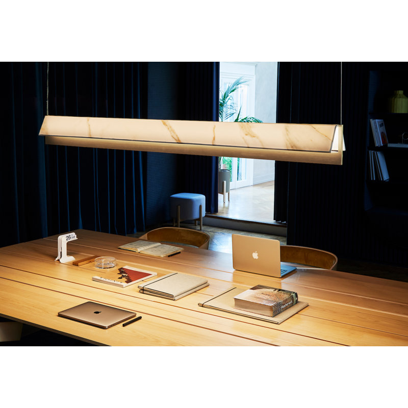 Fly So L.1700Mm Light, Satin Gold Nickel/White Calacatta, White Calacatta