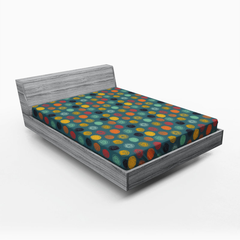 Microfiber Polka Dots Fitted Sheet, Queen Fitted Sheet
