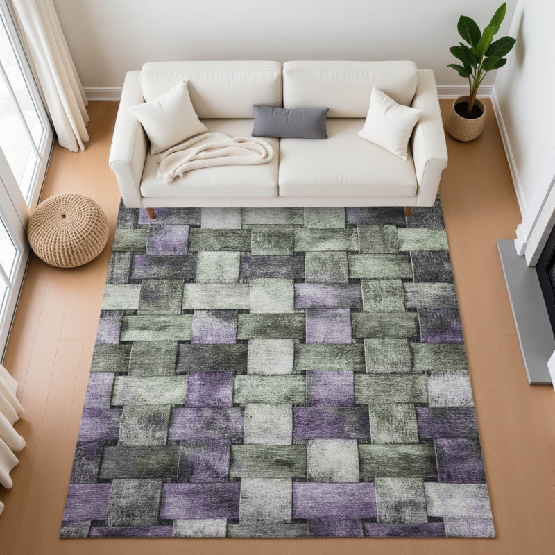 Premium Machine Washable  Stripes Rug, Rectangle 9' x 12'
