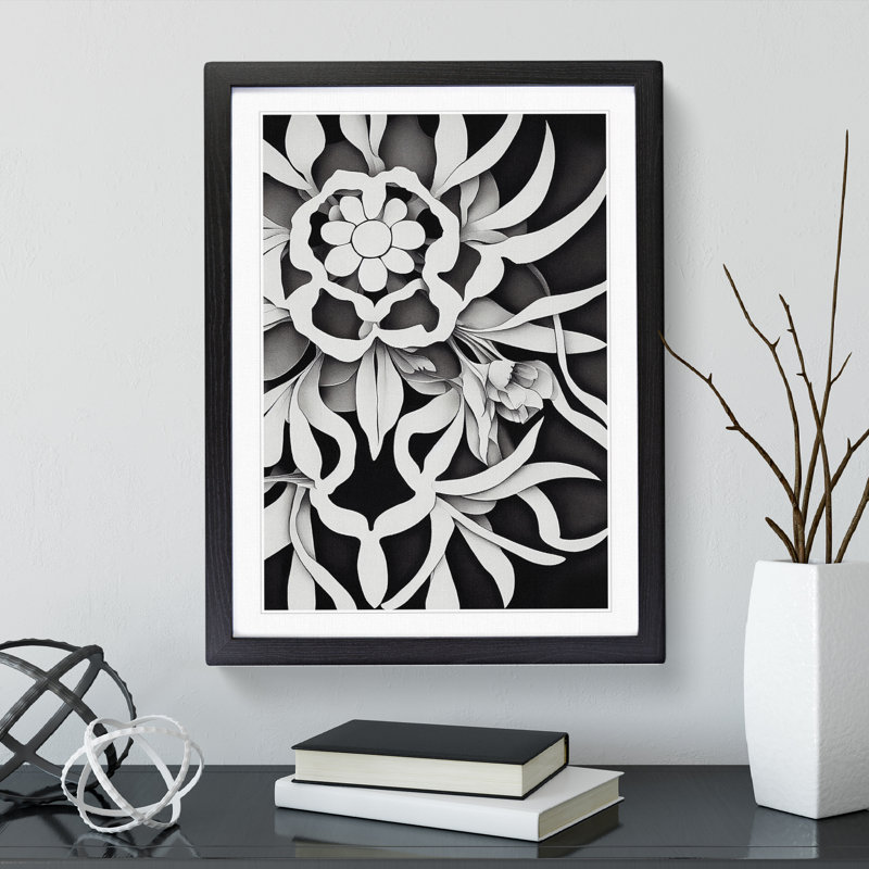 The Adventurous Flower - Single Picture Frame Print, 34cm H x 25cm W x 2cm D, Black Framed