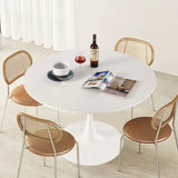 42.12 inch Round Dining Table,White