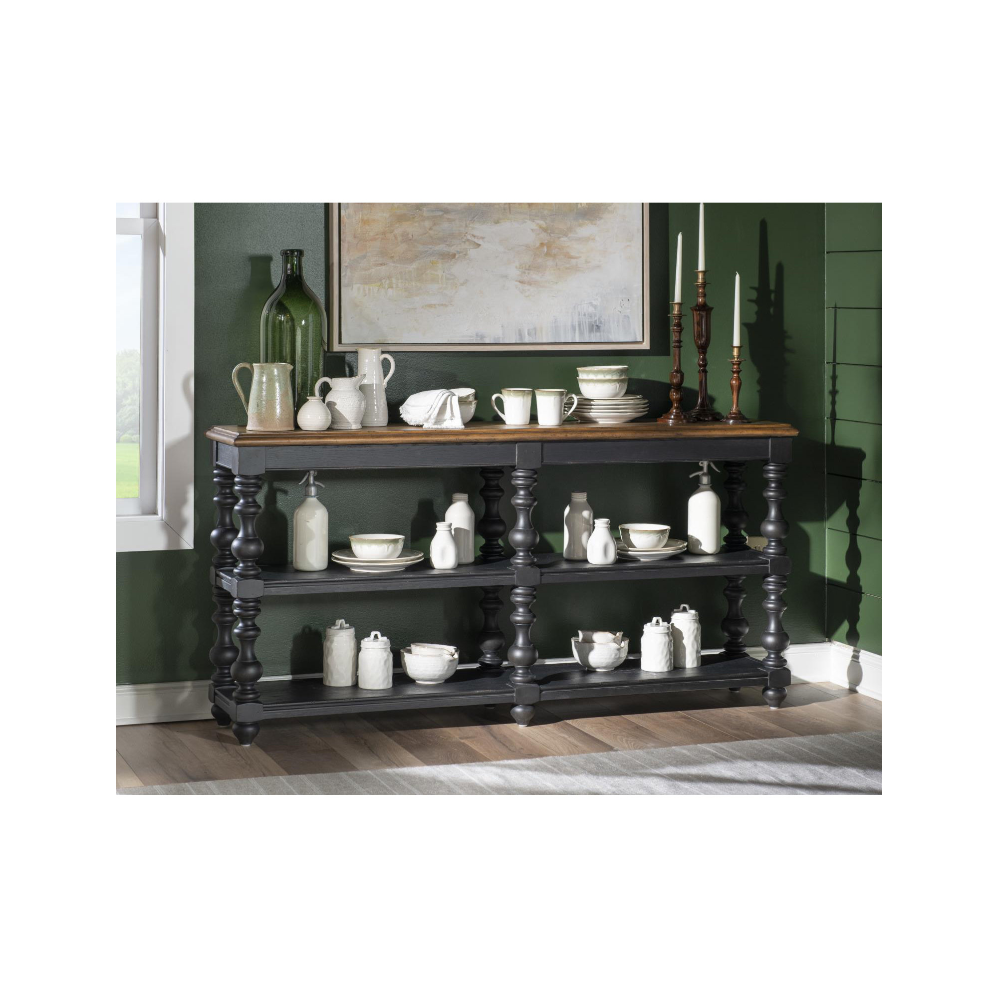 Country Living Bobbin Console Table, Black