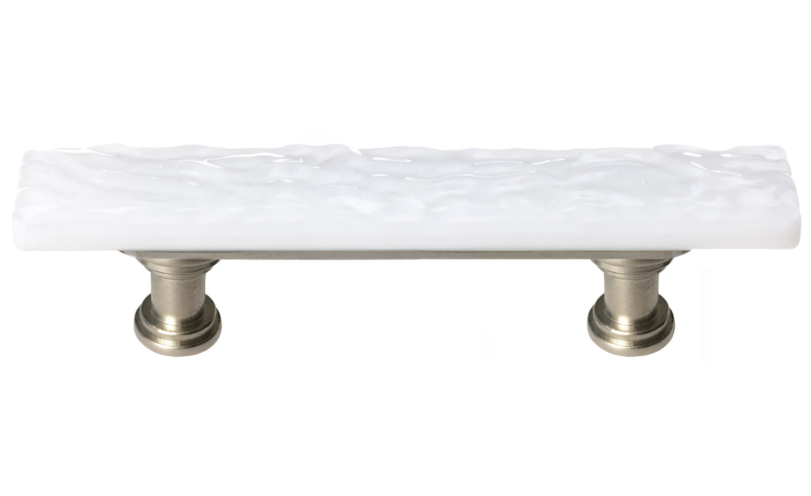 Skinny Glacier Bar / Handle Pull Pull, Satin Nickel, White