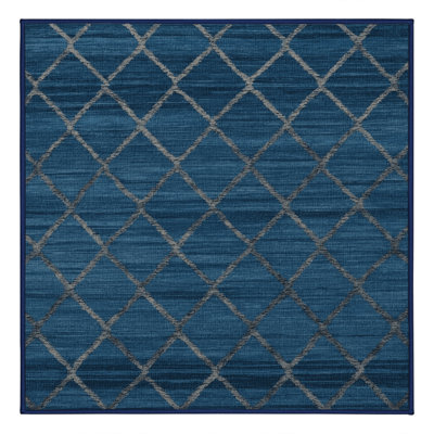 Machine Washable Trellis Gray Area Rug