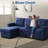 82-inch Sleeper Sofa, Upholstered Pull Out Sectional Sofa with Storage Chaise, L-Shaped Corner Reversible Sleeper Sectional Sofa-2127227181