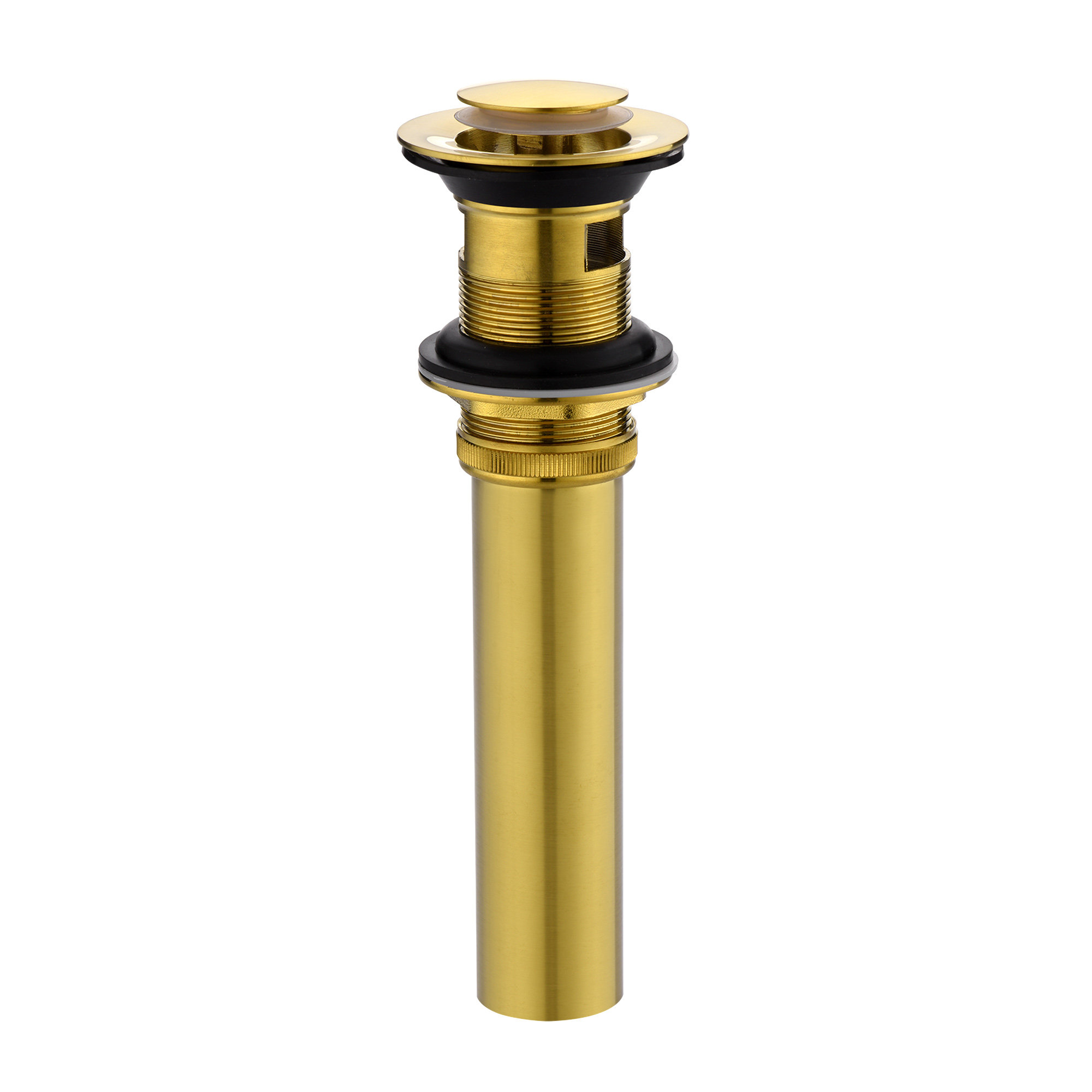 Pop-Up Bathroom Sink Drain Stopper with Overflow, Brushed Gold