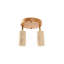 Élégant lustre en bois avec capuchon en travertin, finition beige et chêne, hauteur totale de 21 pouces | Capuchon de 6,5 po, plaque de base de 30 po | 3 x douilles GU10 (10 W maximum) | Parfait pour le salon et la salle à manger, solution d'éclairage élégante-859327921-859327922-859327935